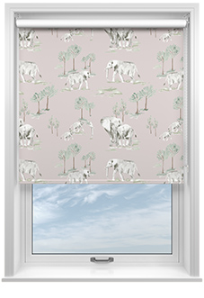 Elephant Herd, Paw Pink - Roller Blind